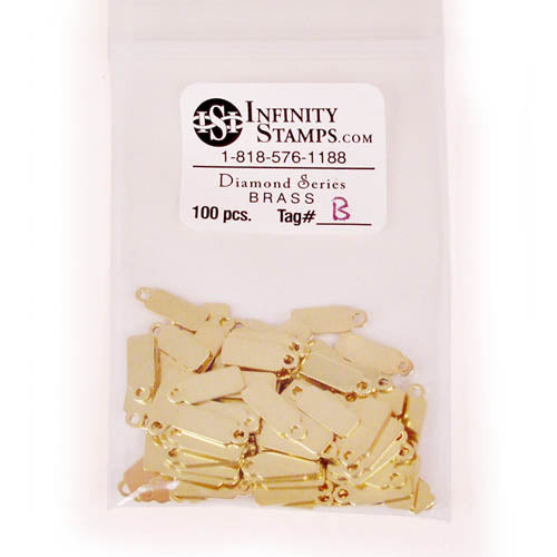 Brass Jewelry Tag B - 100 Pack