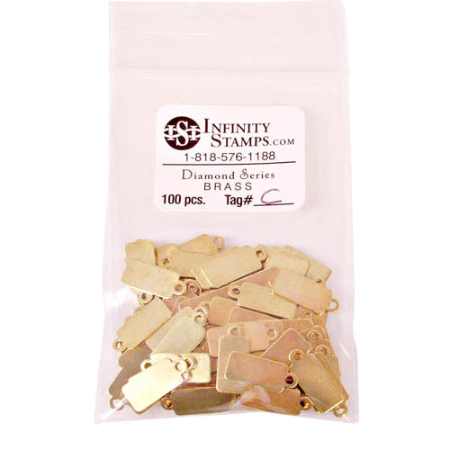 Brass Jewelry Tag C- 100 Pack