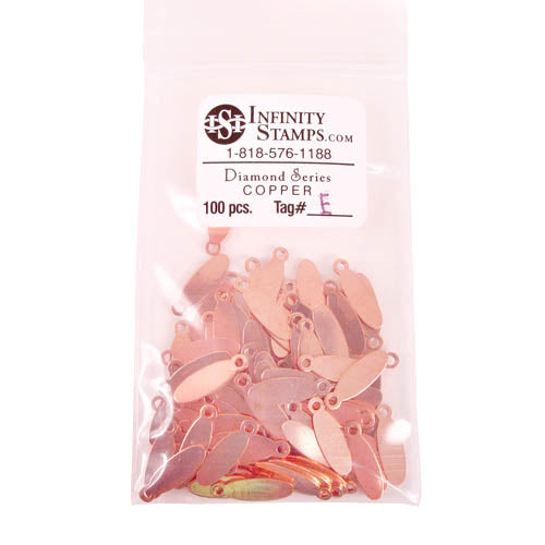 Copper Jewelry Tag E - 100 Pack