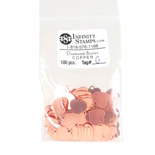 Copper Jewelry Tag G - 100 Pack