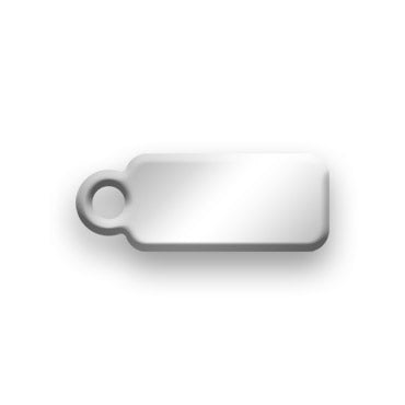 Closeup view of Nickel Silver Jewelry Tag B