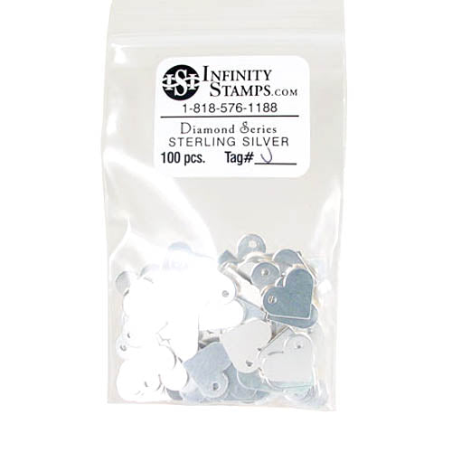 Sterling Silver Jewelry Tag J - 100 Pack