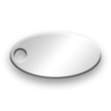 Sterling Silver Jewelry Tag H - Rendered Image